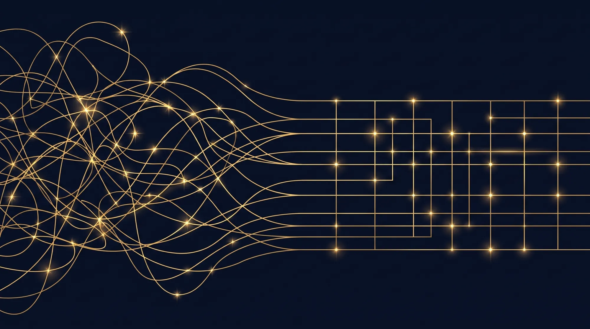 Golden lines: from chaos into ordered structure